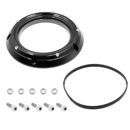 Transparent Derby Cover，New Hardware Kit Included for Harley Bagger/Touring Road Glide、Street Glide、Road King 、Trikes 2017-2026 (Black) - color: Black