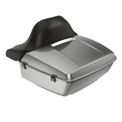 Advanblack 2025 Road Glide King Tour Trunk Pack Black Latch Wrap-Around Backrest Compatible with 1997-2025 Harley Touring Road Glide, Street Glide, Electra Glide (Mercury Silver) - color: Mercury Silver