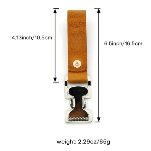 Leather Glove Clips with Metal Hooks - Work Glove Holders for Duty Belts, Electricians And Filming Work Construction - color: Brownl