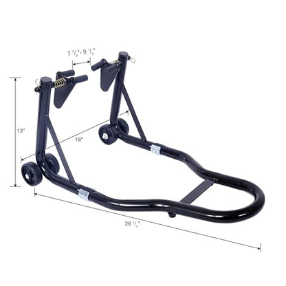 Motorcycle Stand 1000LB - Heavy Duty Sport Bike Front and Rear Wheel Lift, Adjustable Swingarm Paddock Stands, Industrial-Grade Steel (Black) - color: Black