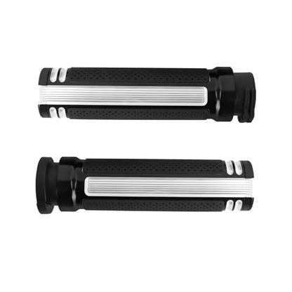 Motorcycle 1" Hand Grips Handlebar Grips Cable Throttle Fit for Harley Touring Street Glide Road King Road Glide Electra Glide Dyna Softail - color: #7 Black&White