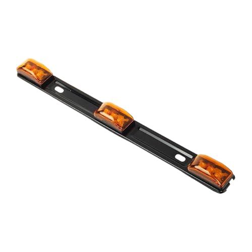 Car Trailer Tail Light Bar, 3-Light 9 LED Gap Identification Marker Light Strip with Stainless Steel Bracket, Identification Marker Light with Black Base for Truck Trailer Boat (Yellow) - color: Yellow