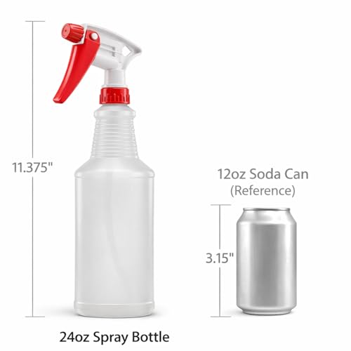 Bar5F Commercial Spray Bottles with Adjustable Trigger, Chemical Resistant HDPE, BPA-Free (3-Pack / 24 oz/Multicolor)