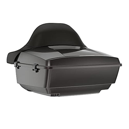 US Stock Advanblack King Tour Trunk Pack, Black Mount Bracket & Top Luggage Rack Fit for 2009-Later Harley Touring, Road Glide, Street Glide Special, Road King, Electra Glide (Black Jack Metallic) - color: Black Jack Metallic