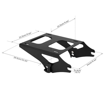 Vivid Black King Tour Luggage Trunk Backrest Two Up Mounting Rack Plate Fit for Harley Touring 2014-2025 Electra Glide CVO Street Road Glide Road King - color: A Style#5 King Trunk Backrest