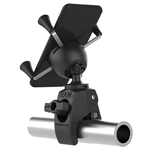 RAM MOUNTS X-Grip Phone Mount with Tough-Claw Clamp, Adjustable Handlebar & Rail Mount for Motorcycle, Bike & ATV, B Size 1" Ball RAM-HOL-UN7-400U