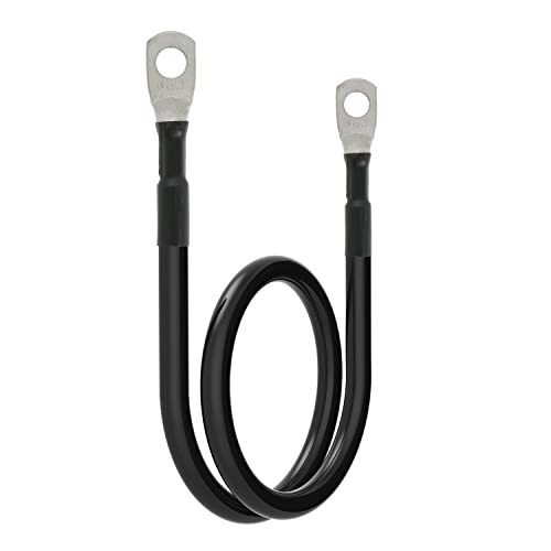 6 AWG Battery Cables 6 Gauge Battery Power Inverter Cable with 5/16 Inch Tinned Copper Lugs Both Ends for Solar Marine Boat RV Car Motorcycle 2 pcs (18 in) - size: 18 in