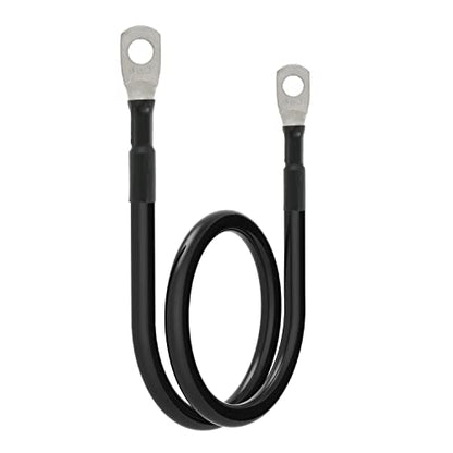 6 AWG Battery Cables 6 Gauge Battery Power Inverter Cable with 5/16 Inch Tinned Copper Lugs Both Ends for Solar Marine Boat RV Car Motorcycle 2 pcs (18 in) - size: 18 in