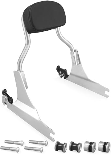 YHMOTO Chop Short Height Passenger Backrest Sissy Bar Fit 200mm Fender Compatible with 2006-2017 Harley Softail Fat Boy Night Train (Chrome)