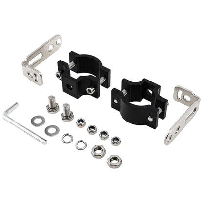 Windance 2pcs Light Bar Mounting Bracket 18.5-27mm/0.72-1.06 inch Aluminum Auxiliary Spotlight Tube Clamp Holder for Motorcycle Scooter Pit Bike ATV UTV Front Fork Bumper Roll Bar Roof Rack (Silver) - color: Silver