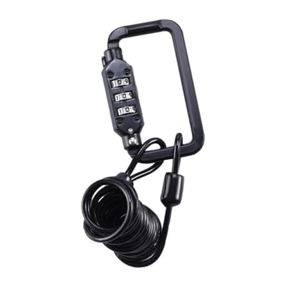 Mikikit Portable Helmet Lock Cable, Security Bike and Motorcycle Tamper-Proof Steel Wire Lock with Combination Code, Lightweight Alloy Spring for Outdoor Cycling and Motorbike Safety
