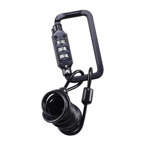 Mikikit Portable Helmet Lock Cable, Security Bike and Motorcycle Tamper-Proof Steel Wire Lock with Combination Code, Lightweight Alloy Spring for Outdoor Cycling and Motorbike Safety