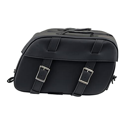Milwaukee Leather PVC 2-Strap Throw-Over Easy Zip off and off Motorcycle Saddlebags - Medium - color: SH57701ZB-BLACK, size: Medium