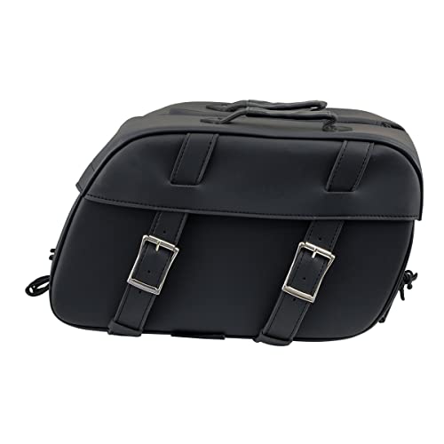 Milwaukee Leather PVC 2-Strap Throw-Over Easy Zip off and off Motorcycle Saddlebags - Medium - color: SH57701ZB-BLACK, size: Medium