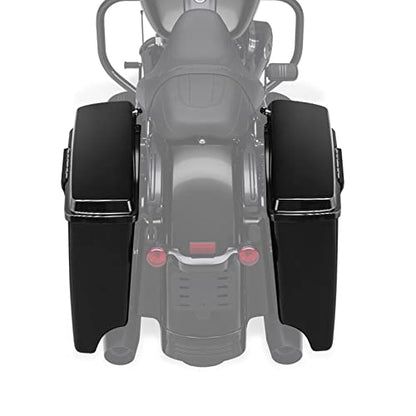 XMT-MOTO Stretched Hard Saddlebags Saddle bags for Harley 1994-2013 Touring models road glide, road king, ultra, street glide, electra glide and 1984-2017 Softail models,Gloss Black/Black Latches - color: Gloss Black/Black Latches, size: Stretched