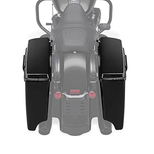 TCMT 5" Motorcycles Vivid Black Extended Hard Saddlebags & Latch Key Fits For Harley 1993-2013 Touring Road Glide Road King Ultra Street Glide Electra Glide - color: Vivid Black Black Latches