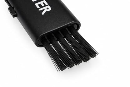 Black Double-Sided Retractable Cleaning Brush, Soft and Hard Bristles, for Small Spaces and Gear