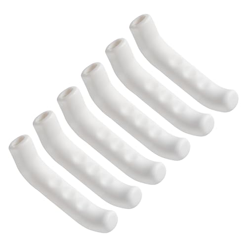 HARFINGTON 3 Pairs Bike Brake Lever Cover Silicone Brake Lever Grip Protector Anti-Slip Brake Handle Protection Covers Sleeve for Mountain Road Bike Cycling, White - color: White