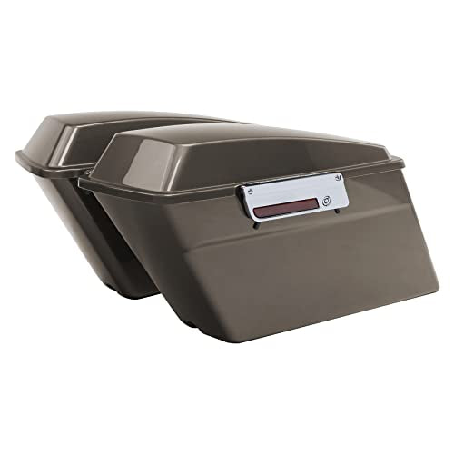 TCMT Hard Saddle bags Saddlebag Trunk W/Latch Keys & Liners Carpet Insert Fits For Harley Touring Road Glide Road King Street Glide Electra Glide Ultra Classic FLHT FLHR FLHX 1994-2013 - color: Glossy Painted Chrome Latches