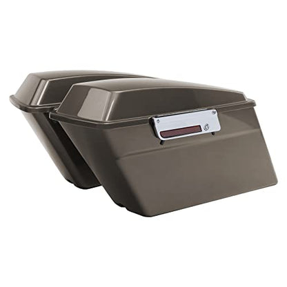 TCMT Hard Saddle bags Saddlebag Trunk W/Latch Keys & Liners Carpet Insert Fits For Harley Touring Road Glide Road King Street Glide Electra Glide Ultra Classic FLHT FLHR FLHX 1994-2013 - color: Glossy Painted Chrome Latches