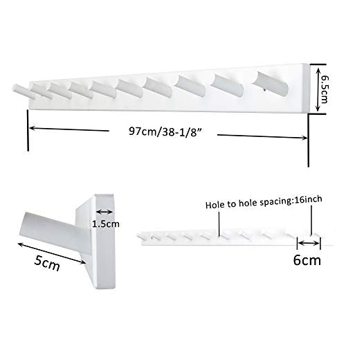 WEBI Coat Rack Wall Mounted,10 Hooks,38" Long Coat Hanger Wall Mount,Peg Rail Hat Hooks for Hanging Caps,Jacket,Clothes,Coats,White,2 Packs - color: White, size: 38 inch(2 Packs)