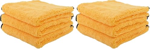 Chemical Guys Professional Grade Premium Microfiber Towels for Cars,Gold,16" x 16",Ultra-Soft and Scratch-Free Car Detailing Cloths for Trucks,Motorcycles,and More,(Pack of 6) - color: Yellow, size: 6 Pack