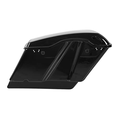 XFMT Motorcycle Saddlebags 5" Stretched Hard Saddle Bags Extended Saddlebags W/Black Latches For Harley Touring Road King Street Glide Road Glide Electra Glide 2014-2024, Vivid Black - color: 5" Stretched-Vivid Black W/ Black Latches
