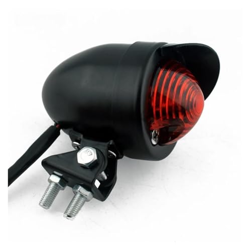 Motorcycle Rear Light Universal Motorcycle Stop Rear Light Aluminum Housing For Scooter Visor Tail Lamp Indicator Rears Tails Lights(Black)