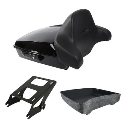 Vivid Black 10.7" Chopped Tour Luggage Trunk Backrest Mounting Rack Fit For Harley 2014-2025 Street Road Electra Glide Road King Ultra-Classic CVO - color: Chopped Trunk Set #2