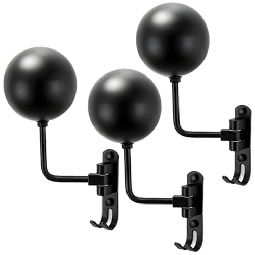 3 Pcs Motorcycle Helmet Rack, Plastic Wall Mount Helmet Holder with 180° Rotation, No Drill Helmet Hanger, Hat Storage Rack for Helmets Caps Gloves Keys
