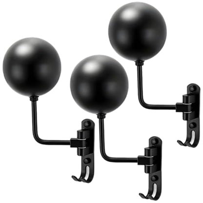 3 Pcs Motorcycle Helmet Rack, Plastic Wall Mount Helmet Holder with 180° Rotation, No Drill Helmet Hanger, Hat Storage Rack for Helmets Caps Gloves Keys