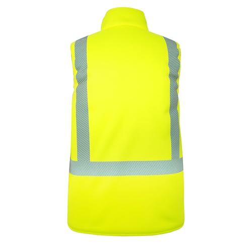 PAFESTER Cotton Reflective Hi Vis Safety Vest for Men Reversible High Visibility for Winter Wind Resistant Insulated - size: Small