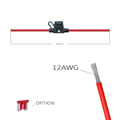 Waterproof in-line Low Profile LED Fuse Holder,12 AWG for Automotive, Marine（2 Pack） - style: LED Low profile