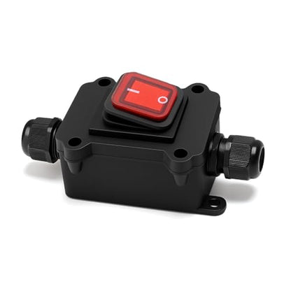 ANGSTROM Mini Electrical Connector Box, 2-Entry | IP68 Waterproof Cable Joiner with ON/Off Button (2way+Switch) - size: 2way+Switch