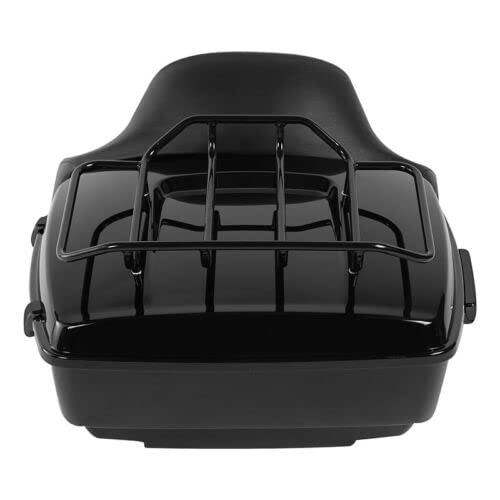 TCMT King Motorcycle Trunk Box Backrest Two Up Mounting Rack Top Rack Fit For Harley Touring 1997-2008 Electra Glide Road Glide Street Glide Pack - color: No Speaker Holes: Style D Black Rack