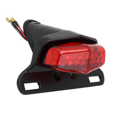 Motorcycle Rear Light with License Plate Bracket, Motorcycle Brake Running Red LED Tail Lights, Fit for Motorcycles All-Terrain, Off-Road Vehicles, Cruisers - Black Housing Red Lens - color: Black Housing Red Lens