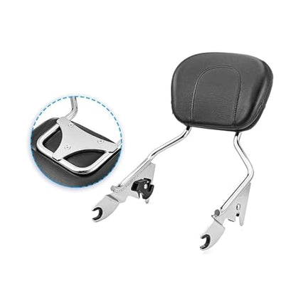 Dasen Detachable Sissy Bar Compatible with Harley Touring, Passenger Backrest Quick-Release Fit Touring Road Glide Street Glide Electra Glide Road King 2009-2025 Chrome