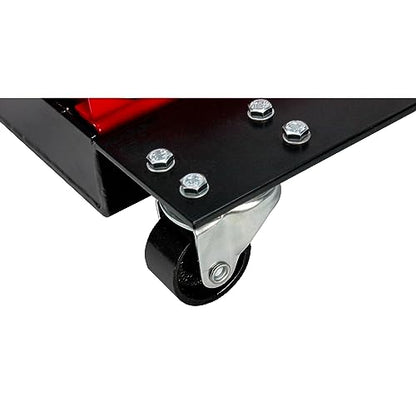 Extreme Max 5001.5059 Wide Motorcycle Scissor Jack with Dolly - 1100 lbs.