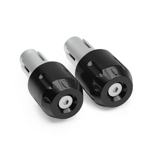 Motorcycle Bar Ends Plug,Universal 7/8" 22mm CNC Aluminum Alloy Motorbikes Handlebar End Plugs Fit for Yamaha Honda Kawasaki Suzuki Aprilia Ducati And Almost Motorcycle Model (Black) - color: Black