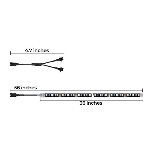 DITRIO 2pcs 3-Feet Underglow RGB Neon LED Light Strips DC 12V for Motorcycles Trikes Trailers Golf Carts ATVs UTVs (Only for InfiColors Series)