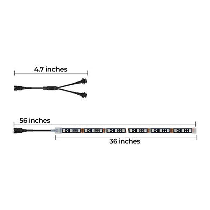 DITRIO 2pcs 3-Feet Underglow RGB Neon LED Light Strips DC 12V for Motorcycles Trikes Trailers Golf Carts ATVs UTVs (Only for InfiColors Series)