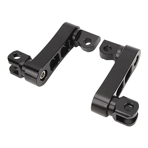 Motorcycle Foot Peg Highway Bracket – 360° Adjustable Aluminum Extension for Touring (Black) - color: Black
