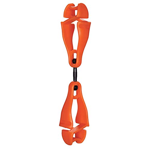 Ergodyne Squids 3420 Swiveling Glove Clip Holder with Dual Clips - color: Orange - Single, size: 1 Count (Pack of 1)