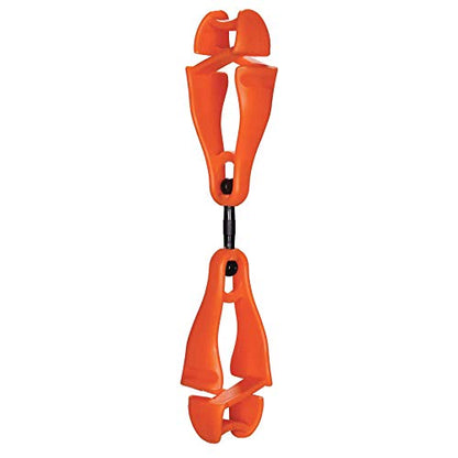 Ergodyne Squids 3420 Swiveling Glove Clip Holder with Dual Clips - color: Orange - Single, size: 1 Count (Pack of 1)