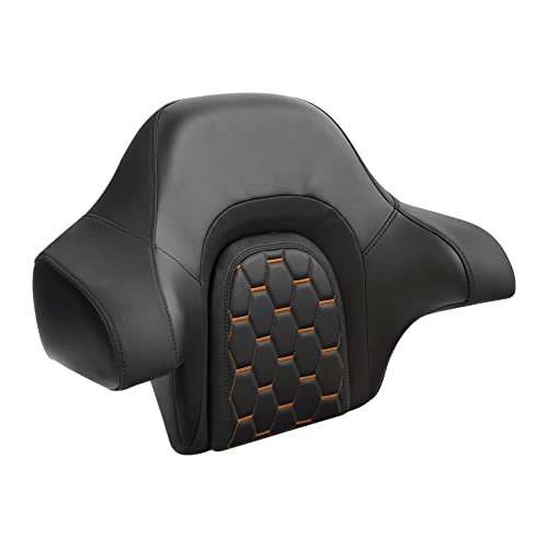 C.C. RIDER Wrap Around King Tour Trunk Backrest fit for Harley Touring Road King Street Glide Road Glide Electra Glide 2014-2024 - color: Passenger Backrest 16#Orange Stitching