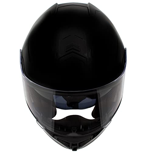 Milwaukee Helmets H7000 Glossy Black 'MayDay' Modular Motorcycle Helmet w/ Intercom - Built-in Speaker and Microphone for Men / Women - X-Large