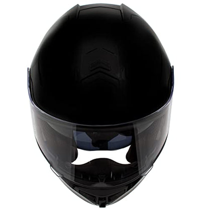 Milwaukee Helmets H7000 Glossy Black 'MayDay' Modular Motorcycle Helmet w/ Intercom - Built-in Speaker and Microphone for Men / Women - X-Large