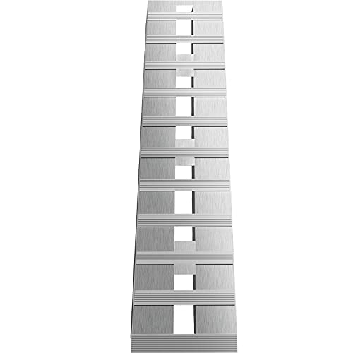 VEVOR Aluminum Ramps, 6000 lbs, Heavy-Duty Ramps with Top Hook Attaching End, Universal Loading Ramp for Motorcycle, Tractor, ATV/UTV, Trucks, Lawn Mower, 60" L x 12" W, 2Pcs - size: 6000lbs