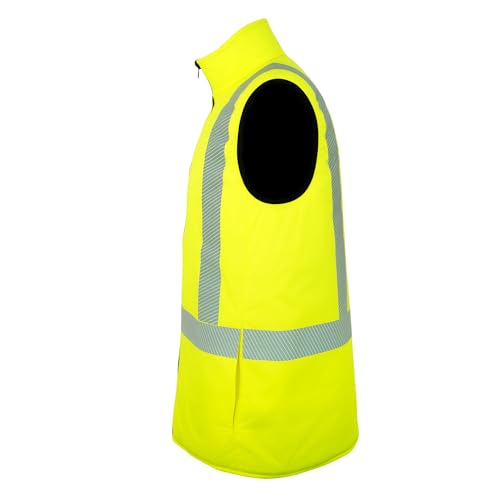 PAFESTER Cotton Reflective Hi Vis Safety Vest for Men Reversible High Visibility for Winter Wind Resistant Insulated - size: 3X-Large