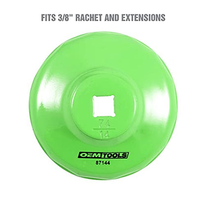 OEMTOOLS 74mm 14 Flute Oil Filter Wrench, Green, Blend - style: 74 mm 14 Flute